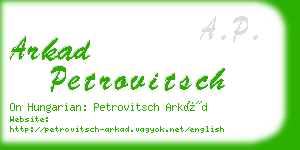 arkad petrovitsch business card